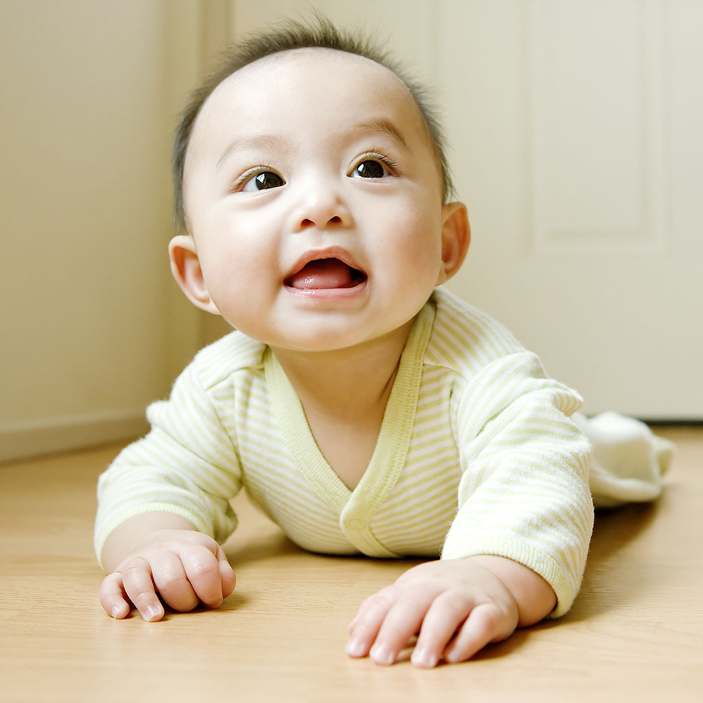 baby crawling on the floor