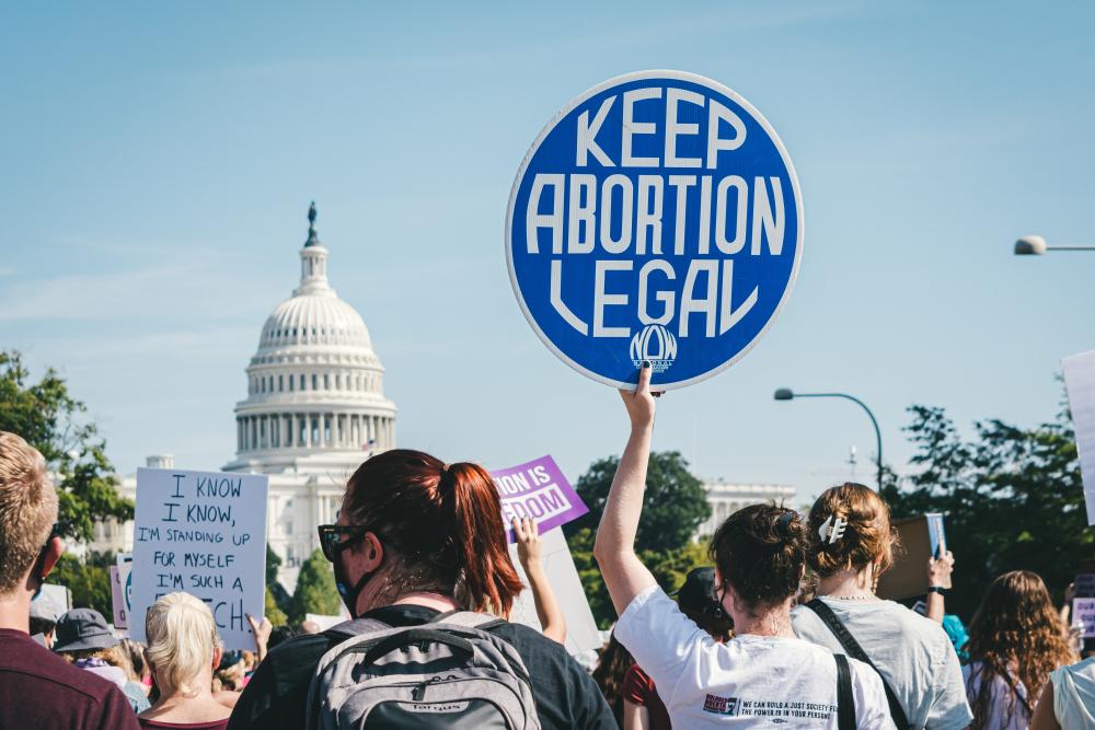 Women protesting outside US Capitol