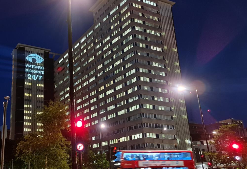 Light projection onto Lunar House