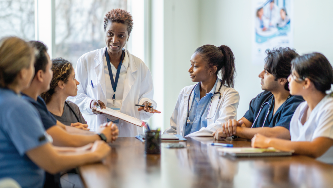 group of nurses in training