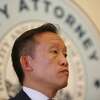 San Francisco City Attorney David Chiu listens to speakers during a news conference in San Francisco, Calif. Chiu’s office was investigating why a San Rafael police officer deserted an apparently unhoused man in San Francisco’s Richmond District.