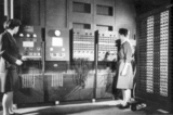 ENIAC, the first general-purpose electronic computer, operated by Betty Jennings and Frances Bilas