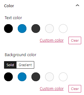 Site tagline block color settings.