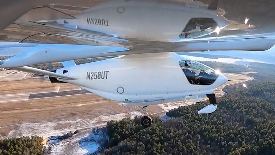 UPS plane pictured from its wing. 