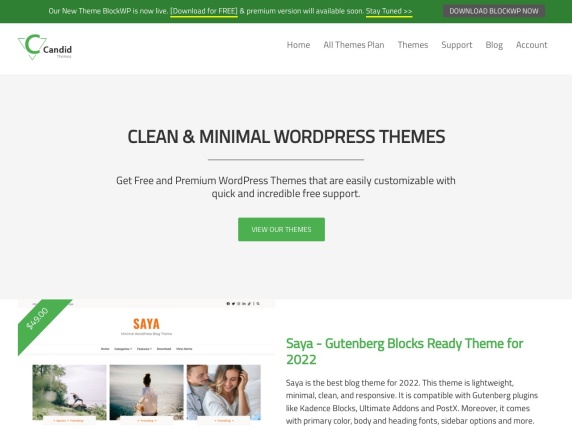 Candid Themes homepage