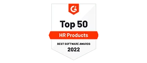 G2 Top 50 Best HR Software 2022 badge