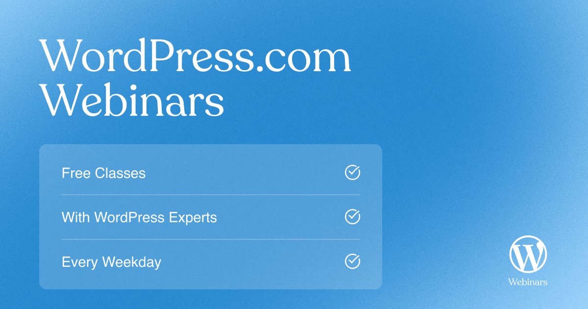 Free webinars are hosted by WordPress experts each and every weekday. Join one today!