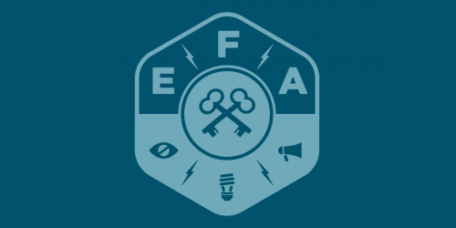 The blue Electronic Frontier Alliance logo