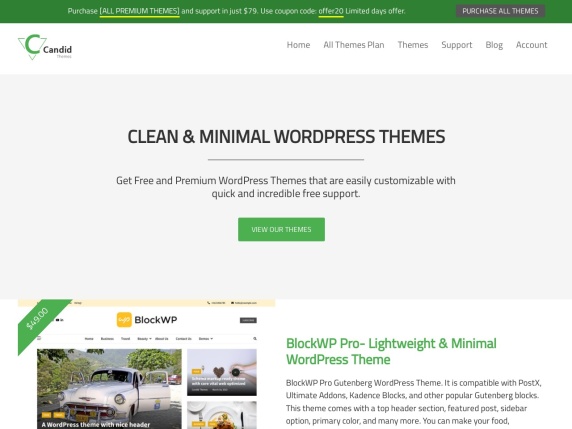Candid Themes homepage