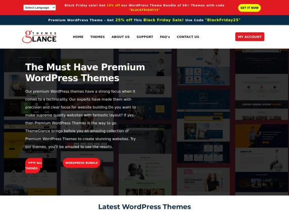 Themes Glance homepage