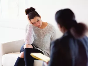 Client talking during psychotherapy session