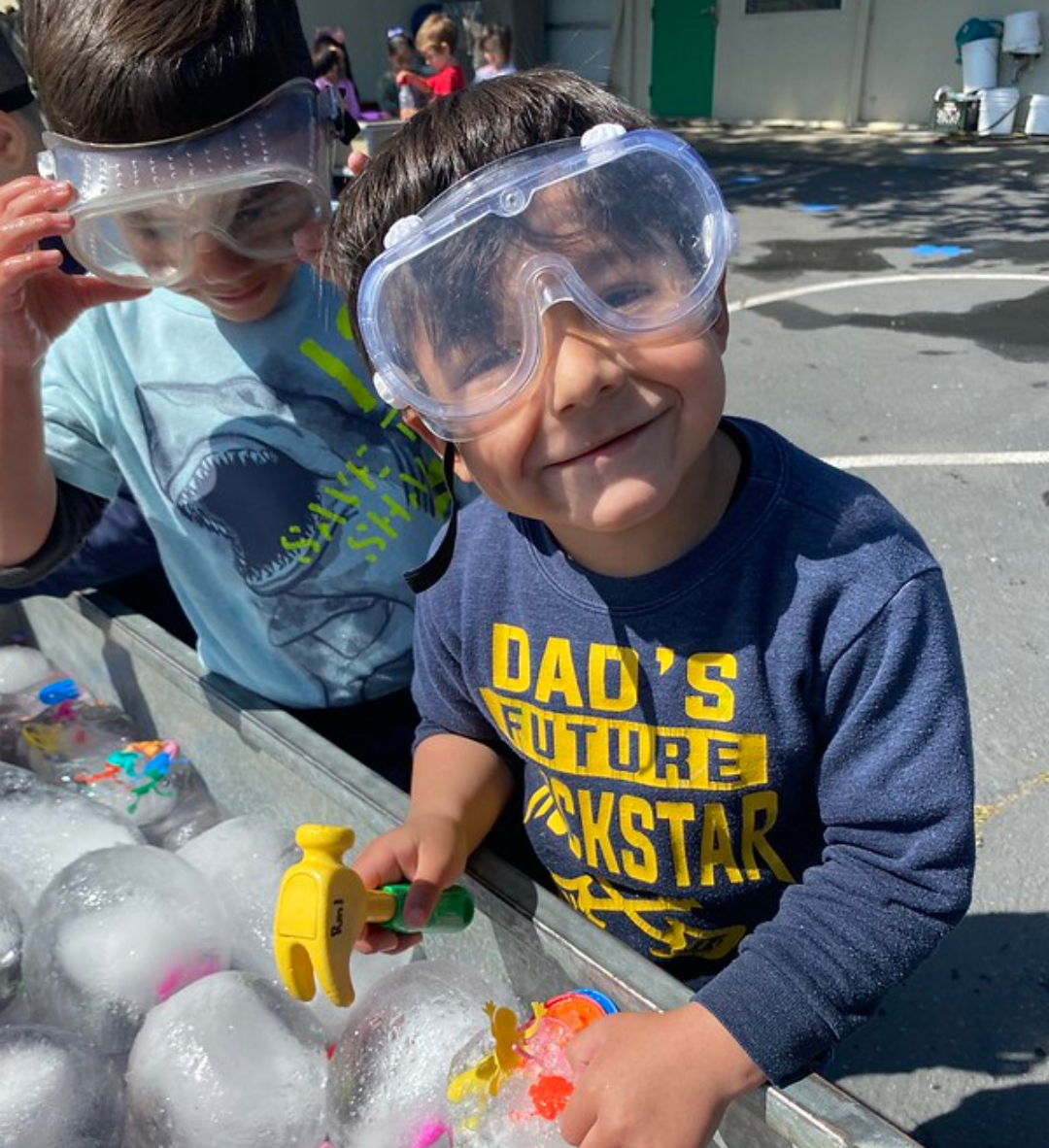 Happy Boy at Bubble Table