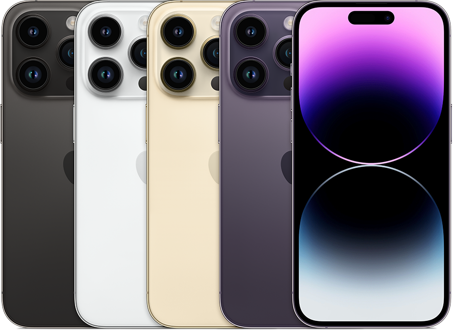 iPhone 14 Pro kleuren in een stapel