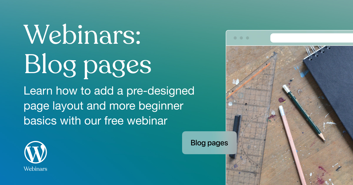 With our free webinar on blog pages, learn how to add a pre-designed page layout to add a grid of blog posts to a page on your site, along with more beginner basics.