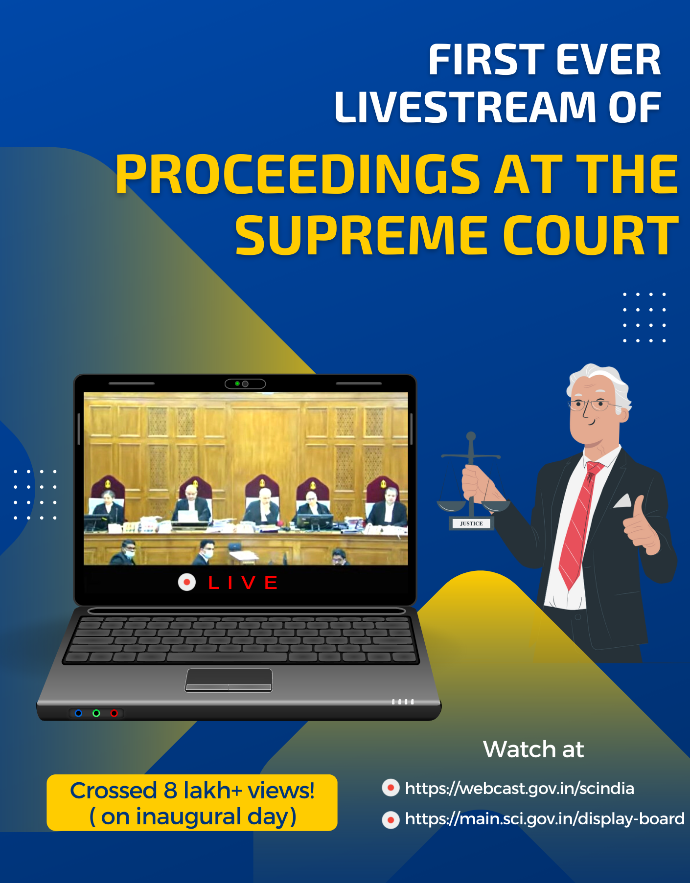 Image of NIC & SCI facilitated the first ever livestreaming of the proceedings before three Constitution benches of the Supreme Court