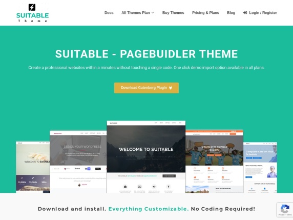 Suitable Theme homepage