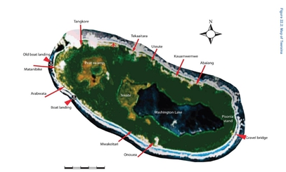 Map of the Island, showing location of towns