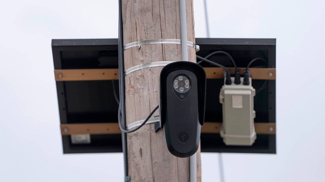 A Flock camera at Oliver and Northeast Parkway north of the intersection of 13th and Oliver.