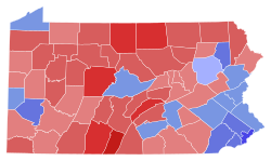 2022 Pennsylvania gubernatorial election results map by county.svg