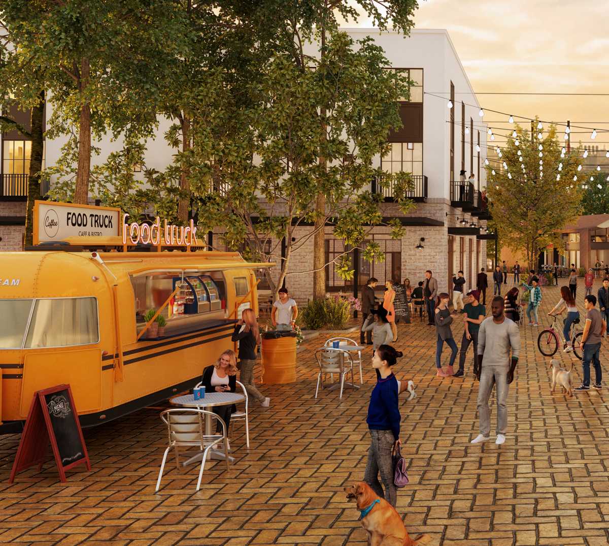 Food truck in the main promenade.