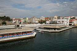 The port of Gelibolu on the Dardanelles strait