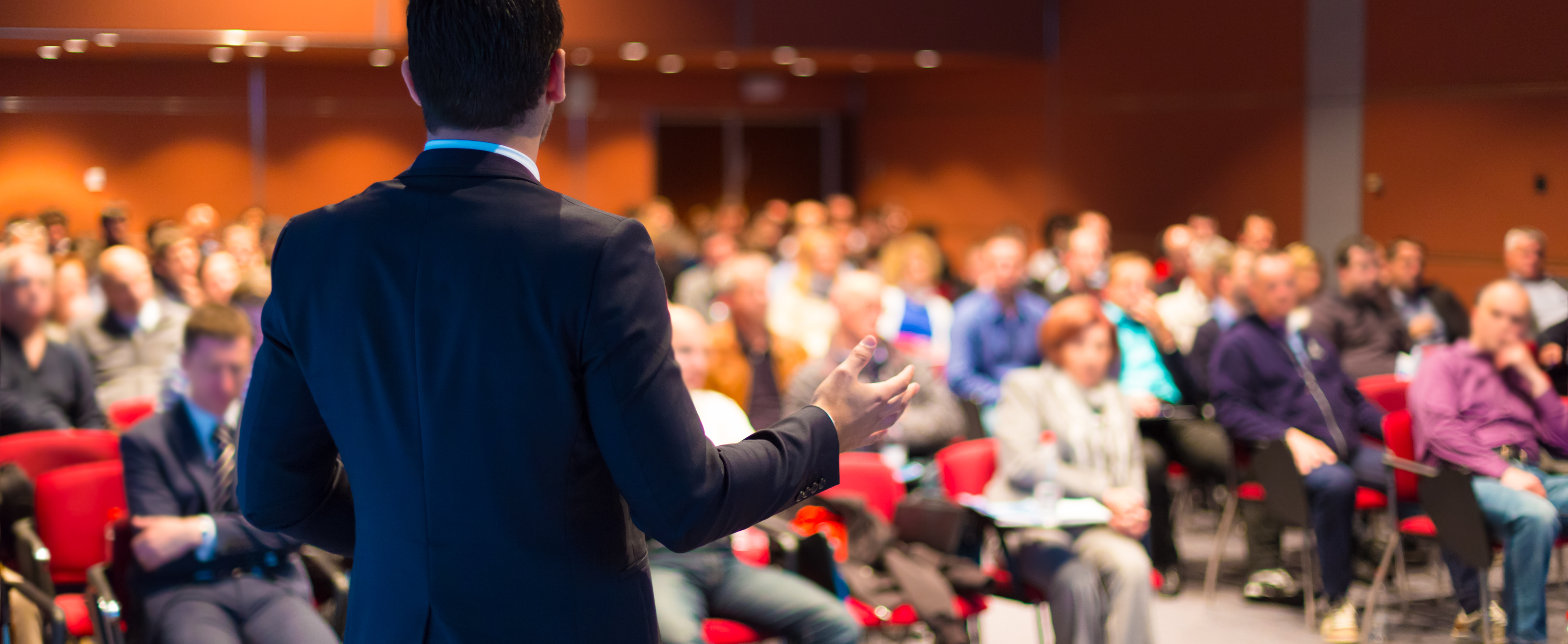 presentation in front of  audience