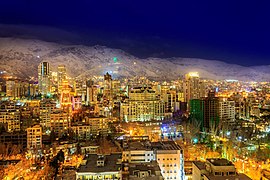 View of Tehran at Night from Tajrish.