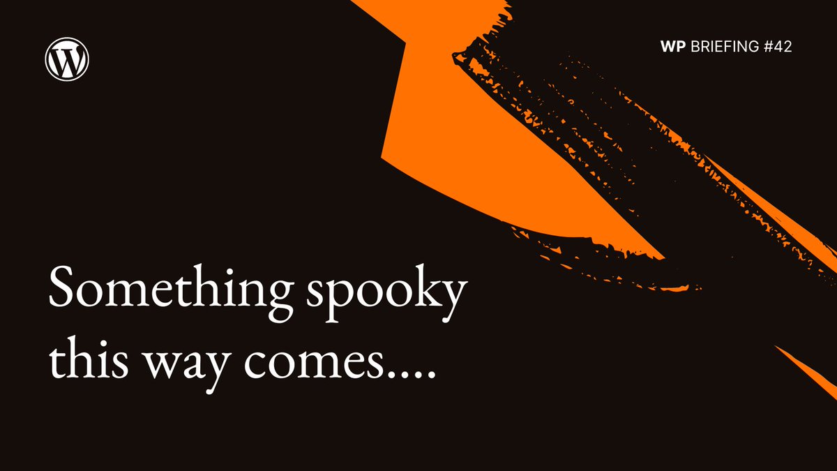 Black and orange backdrop image with the words "Something spooky this way comes..."