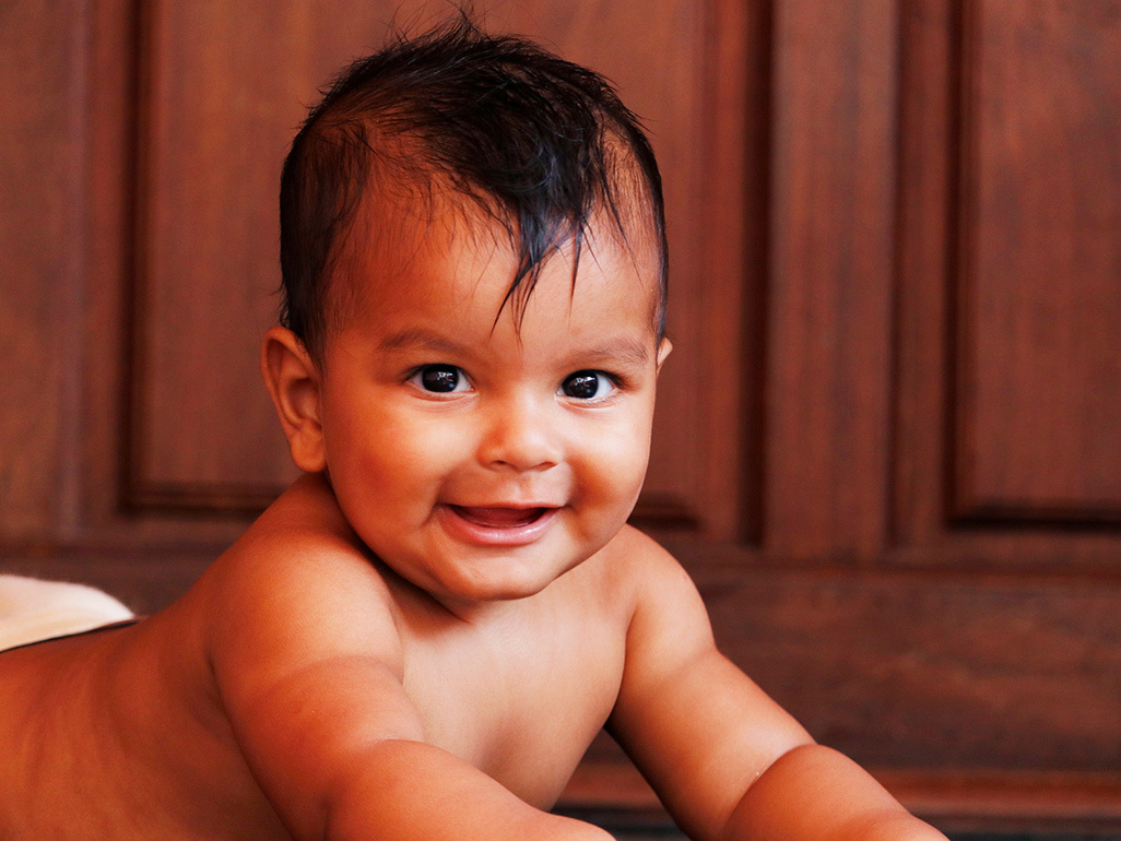 Cute baby boy smiling