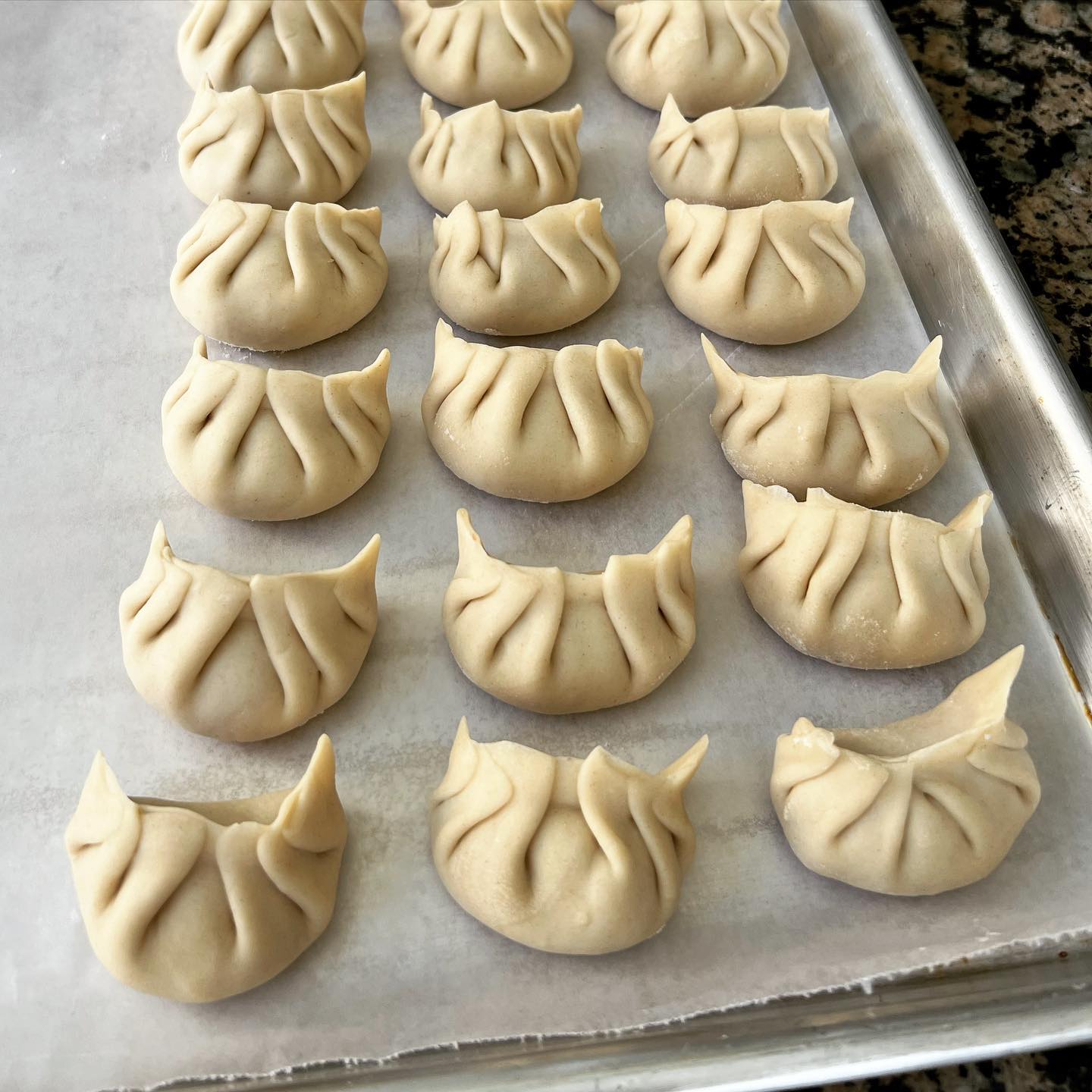 Making my own dumpling wrappers is such a pain but they are worth it 🤤