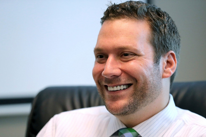 Joel Greenberg talks to the Orlando Sentinel during an interview at his office in Lake Mary, Fla. 