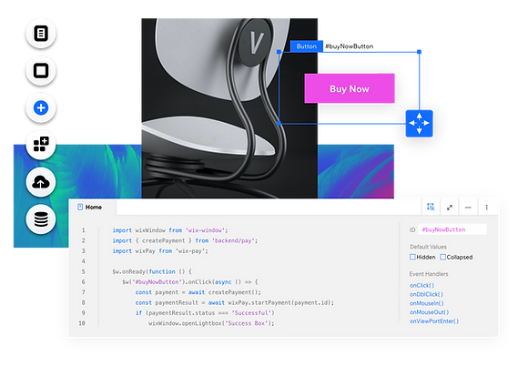 Ein Screenshot der Velo-Plattform, der zeigt, wie im GUI-Editor ein Produktbild bearbeitet wird.