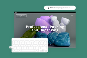 The homepage of a packing website showcasing built-in secure hosting with Wix.