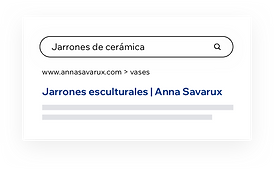 Resultados de Google para una búsqueda de "jarrones de cerámica".