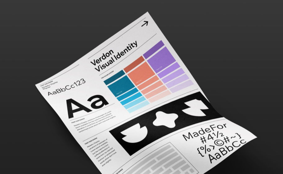 Graphic design visual identity sheet.