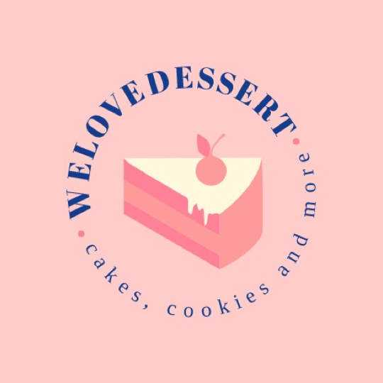 We love dessert logo featuring a slice of cake