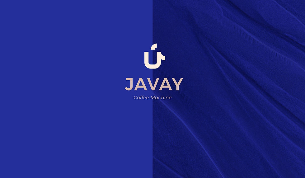 A logo for a brand called "Javay" is being customized over a deep purple background.