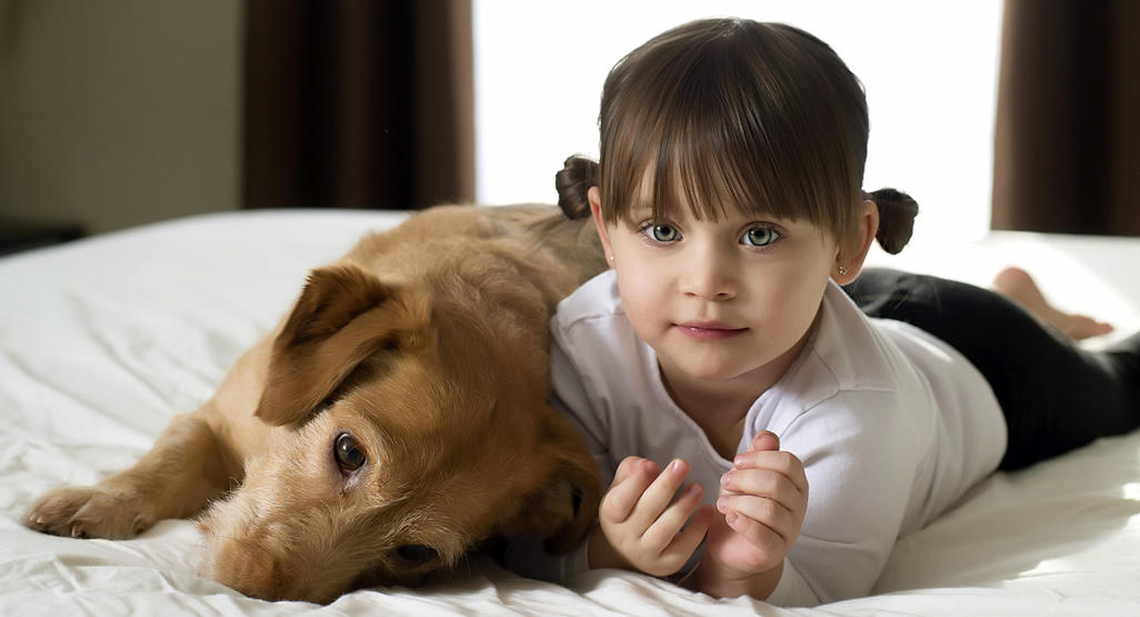 niña con perro