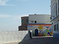 Street and mural in the medina.