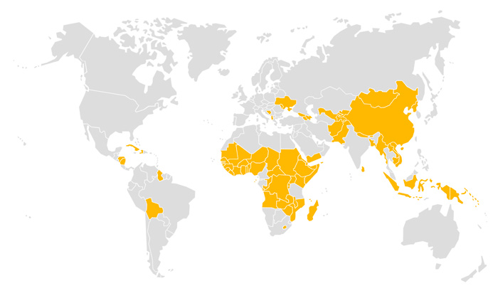 Supported countries