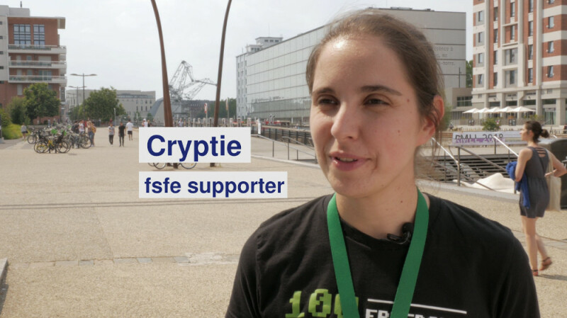 Amandine 'cryptie' Jambert in a Parisian square