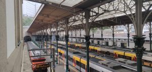 Trains in Porto Sao Bento railway station
