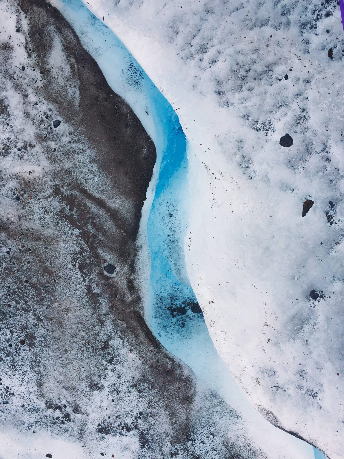 Top view of glacier ice on Mount Hood, Oregon, USA. Photo contributed by slobtsov to the WordPress Photo Directory.