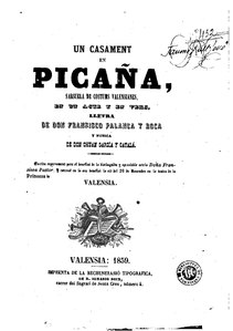 Un Casament en Picaña de Francesc Palanca i Roca (1859)