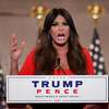 Kimberly Guilfoyle pre-records her address to the Republican National Convention at the Mellon Auditorium on Aug. 24, 2020 in Washington, D.C. (Chip Somodevilla/Getty Images/TNS)