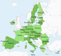 Member States of the European Union (polar stereographic projection) RO