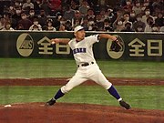 東京ドームで開催されたイチロー選抜KOBE CHIBEN対高校野球女子選抜の試合で投手として先発出場したイチロー