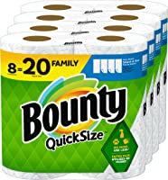 Bounty Quick Size Paper Towels, White, 8 Family Rolls = 20 Regular Rolls (Packaging May Vary)