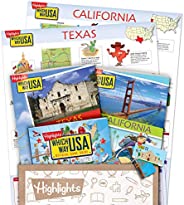 Which Way USA Subscription Box - Highlights Geography Books for Kids with USA Puzzles