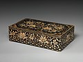 Clothing box decorated with peony scrolls, Joseon Dynasty Korea, 17th century.